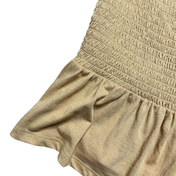 American Eagle Smocked Off-Shoulder Top Top Yellow Size Medium - Picture 3 of 5